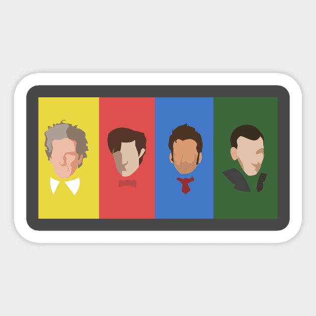 4 Doctors from Doctor WHO Design Sticker by AmitDesigns